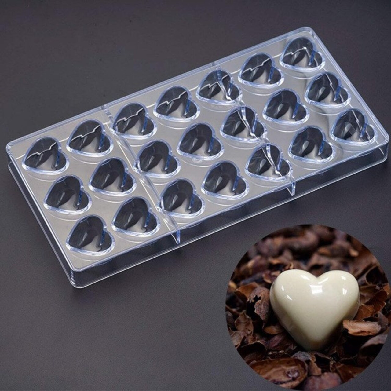 Valentine Heart Chocolate Mold – Food-Safe Plastic Candy Mold